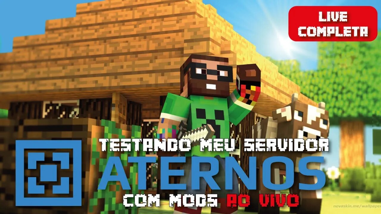 TESTANDO MEU SERVIDOR ATERNOS COM MOD AO VIVO - LIVE COMPLETA