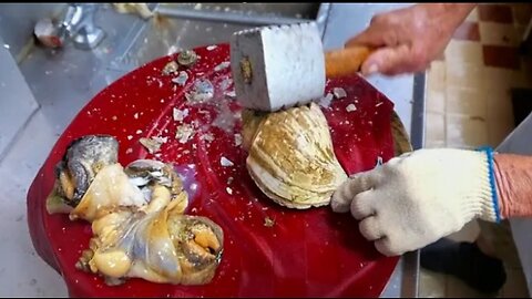 Scallops, conch, and fried tofu shrimp from Brooklyn, New York, American seafood