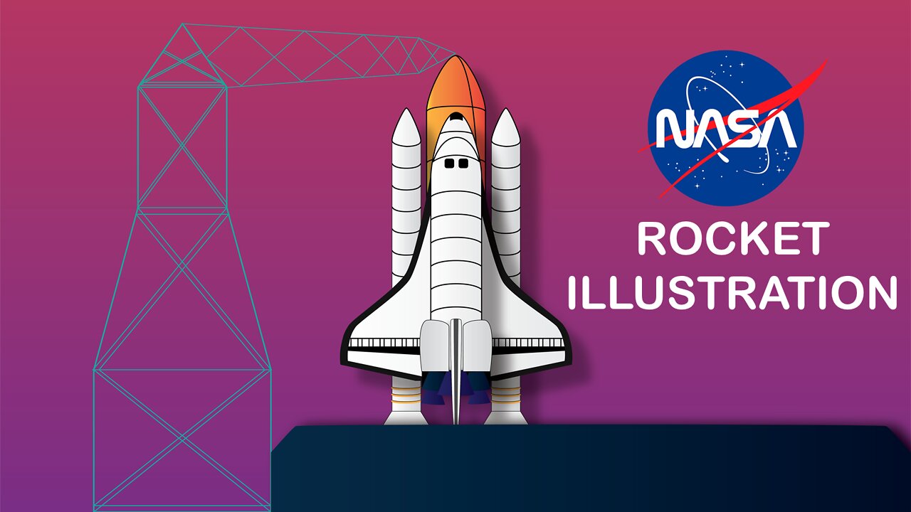 Nasa Rocket Art Illustration