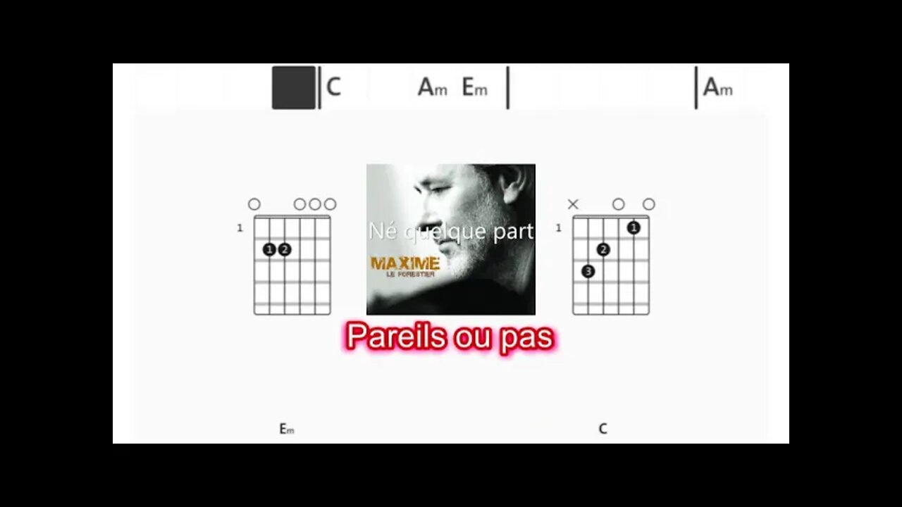 Maxime Leforestier - Né quelque part - (Chords & Lyrics like a Karaoke)