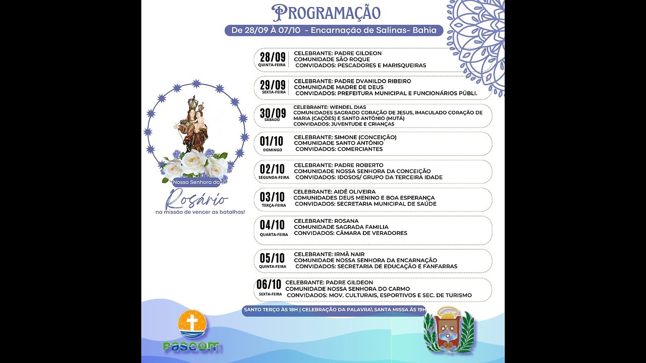 PROGRAMAÇAO NOSSA SENHORA DO ROSARIO