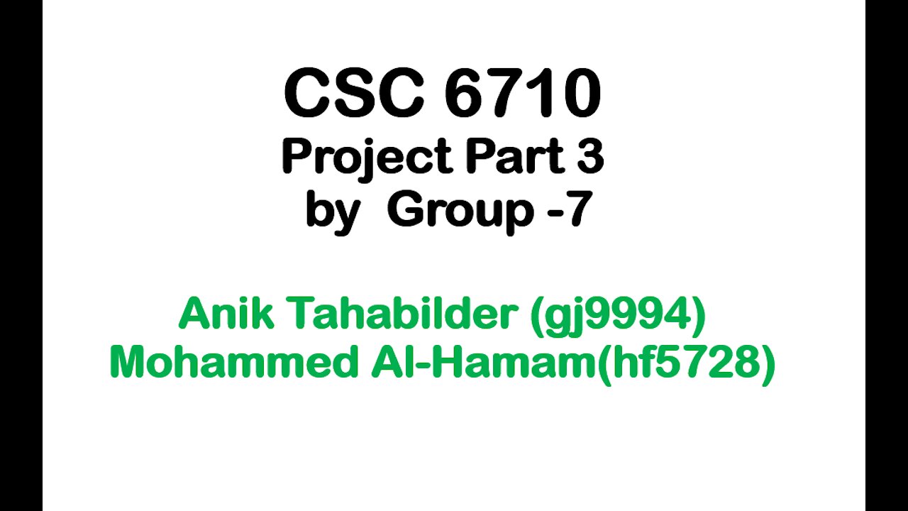 Final Project (CSC 6710 ) by group 7