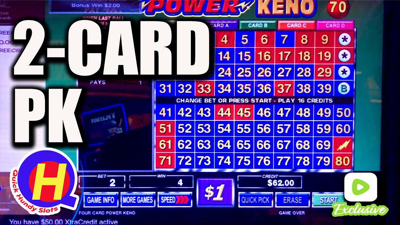 RUMBLE EXCLUSIVE! 2-Card Power KENO! QHS Free Play May: Day 3