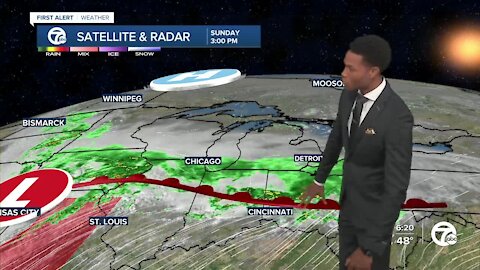 The rain continues into Monday
