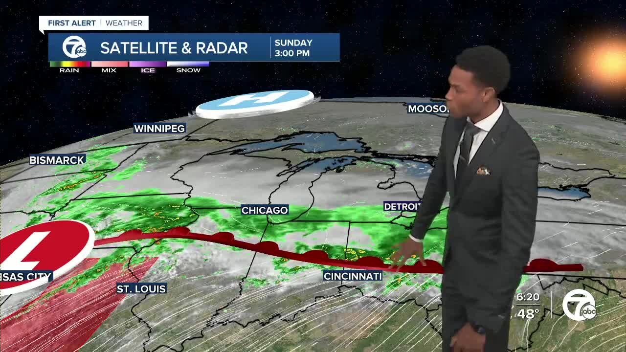 The rain continues into Monday