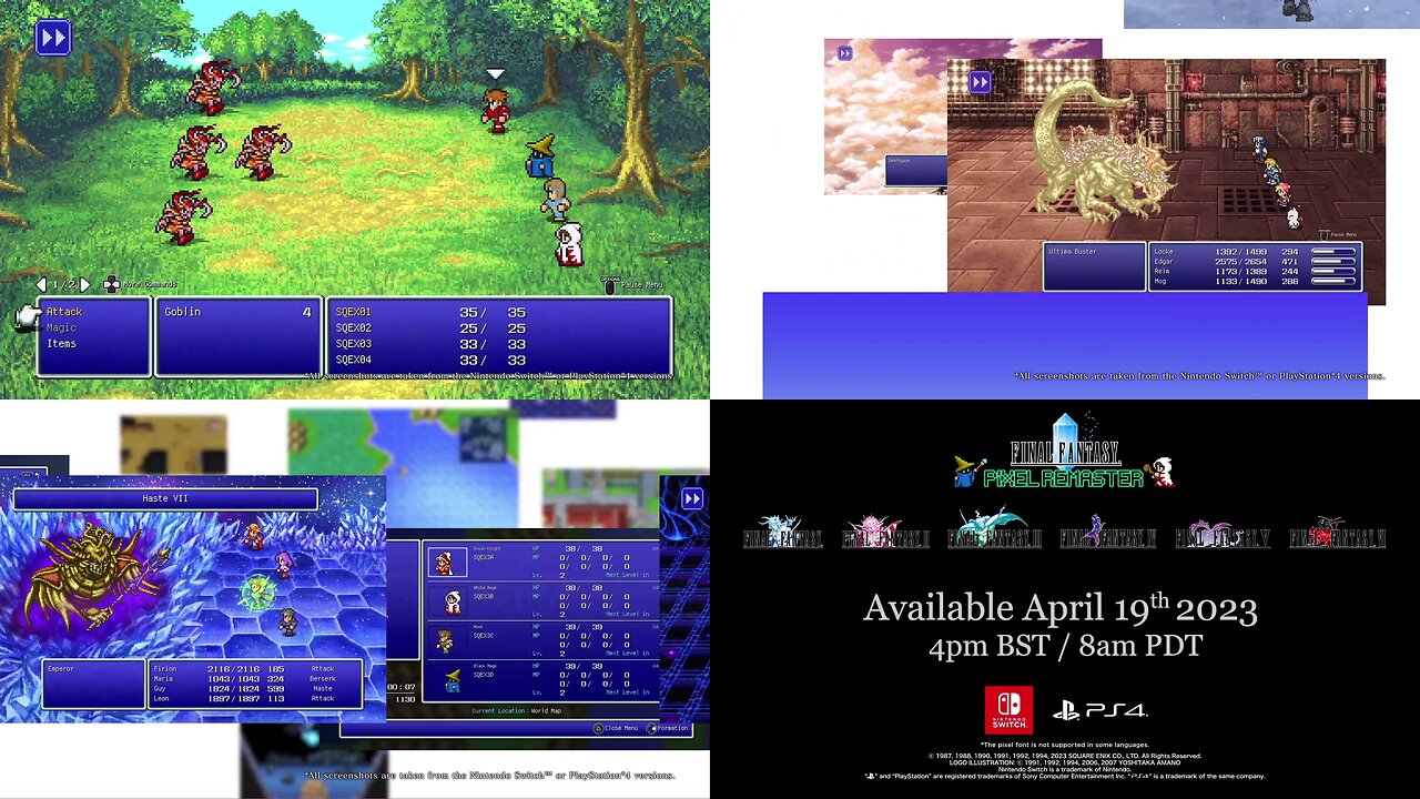 Final Fantasy Pixel Remaster Collection - Official PS4 & Nintendo Switch Launch Date Trailer