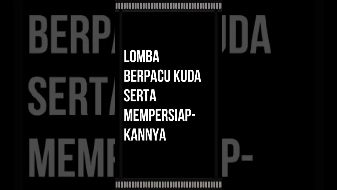 Lomba berpacu kuda serta mempersiapkannya