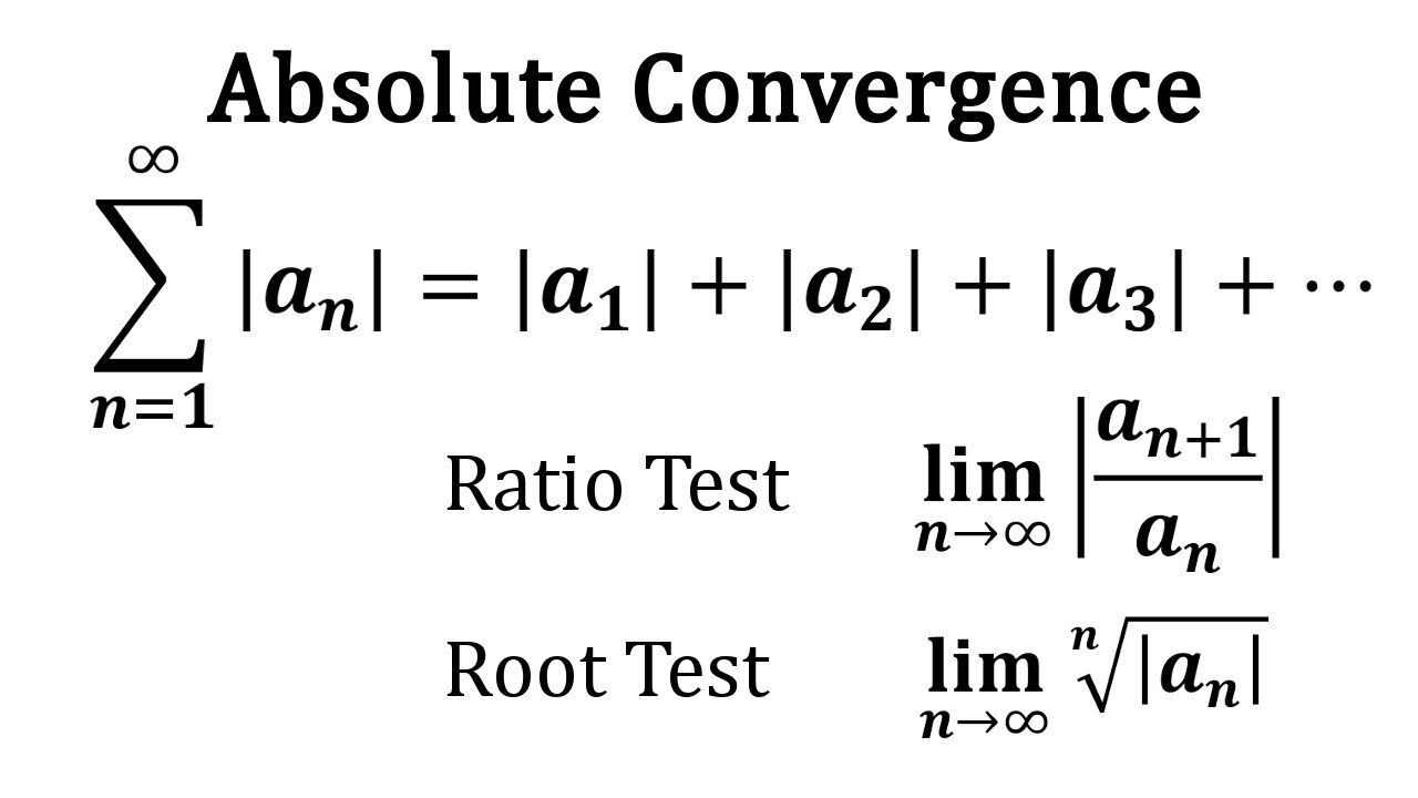 Infinite Sequences and Series: Absolute Convergence and the Ratio/Root Tests