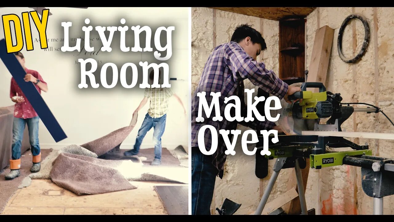 DIY Living Room Make Over | From Gross to Nice In 2 Day | Family effort