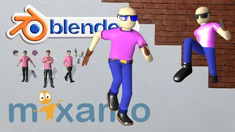 BGE PARA GAMES - MIXAMO MAIS BLENDER - REFINANDO O PERSONAGEM PARTE2