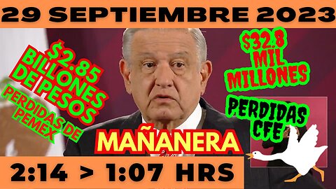 💩🐣👶 AMLITO | Mañanera *Viernes 29 de Septiembre 2023* | El gansito veloz 2:14 a 1:07.