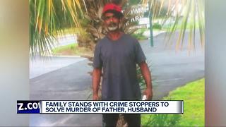 Family stands with Crime Stoppers to solve murder of father, husband