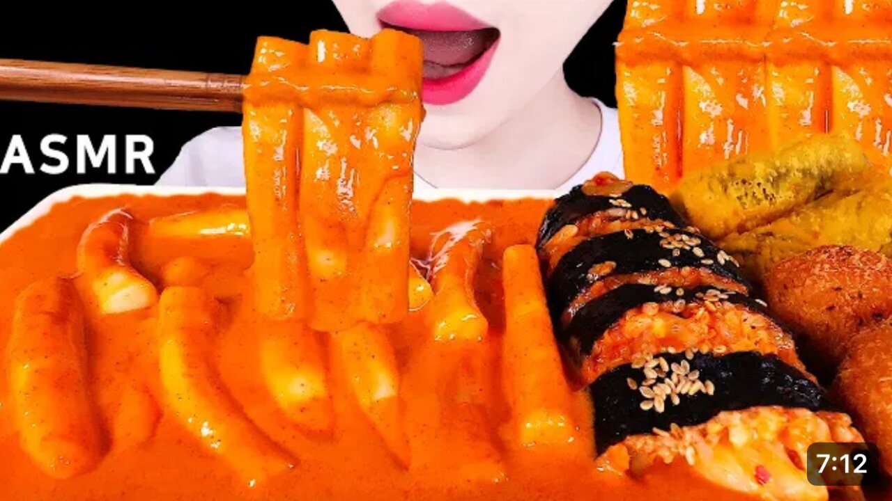 ASMR CREAMY ROSE TTEOKBOKKI, CHEESE BALL, GIMBAP EATING SOUNDS MUKBANG