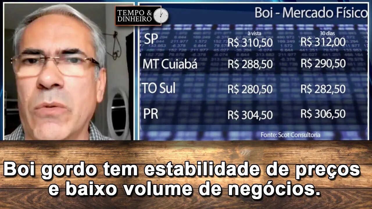 Boi gordo tem estabilidade de preços e baixo volume de negócios.