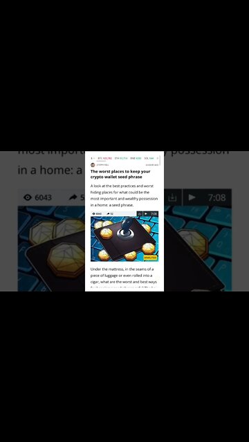 The Worst Places to Keep Your Crypto Wallet Seed Phrase #cryptomash @Hashoshi4 @ilmeaalim @waqarzaka