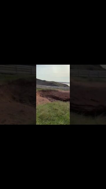 Walking along the edge of the cliffs