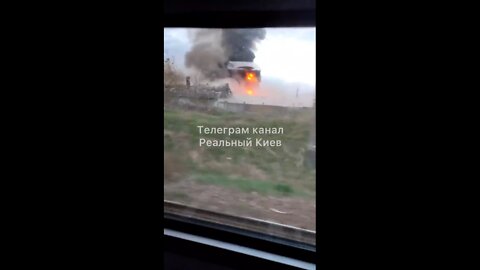 A missile attack on a military facility in the city of Fastov, Kyiv region, after which a fire occurred and another missile hit