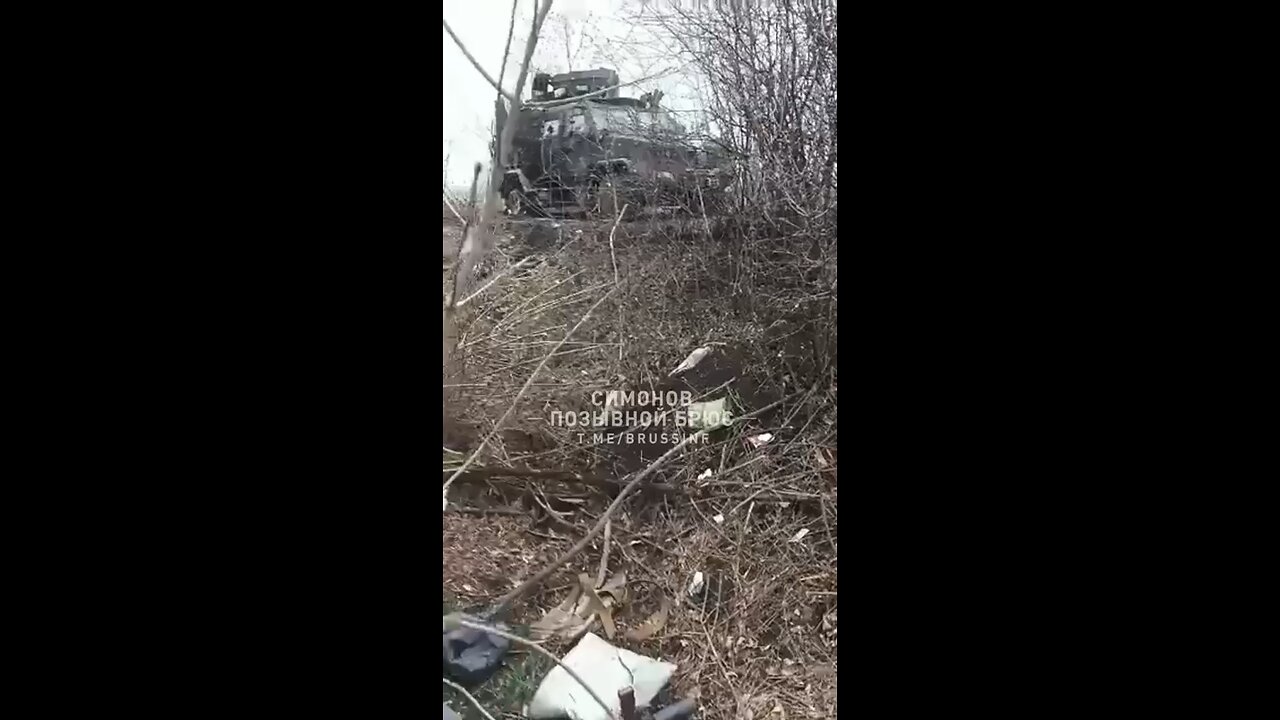 Destroyed Ukrainian Kozak vehicle….