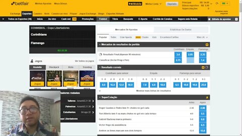 USANDO BÔNUS NO JOGO CORINTHIANS X FLAMENGO - (02/08/2022)