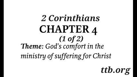 2 Corinthians Chapter 4 (Bible Study) (1 of 2)