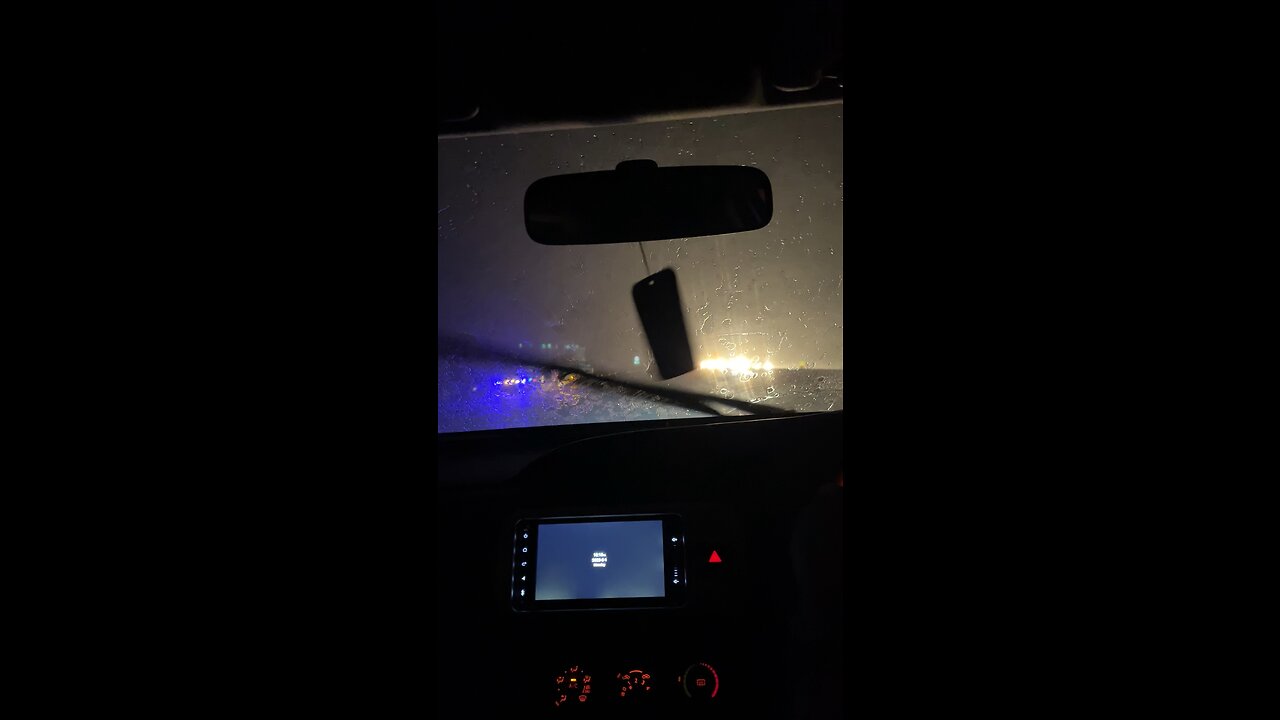 Heavy rain on motorway