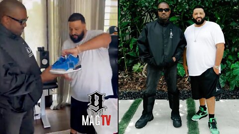 DJ Khaled Gifts Kanye West A Pair Of "Father Of Asahd" Jordan 3's! 👟