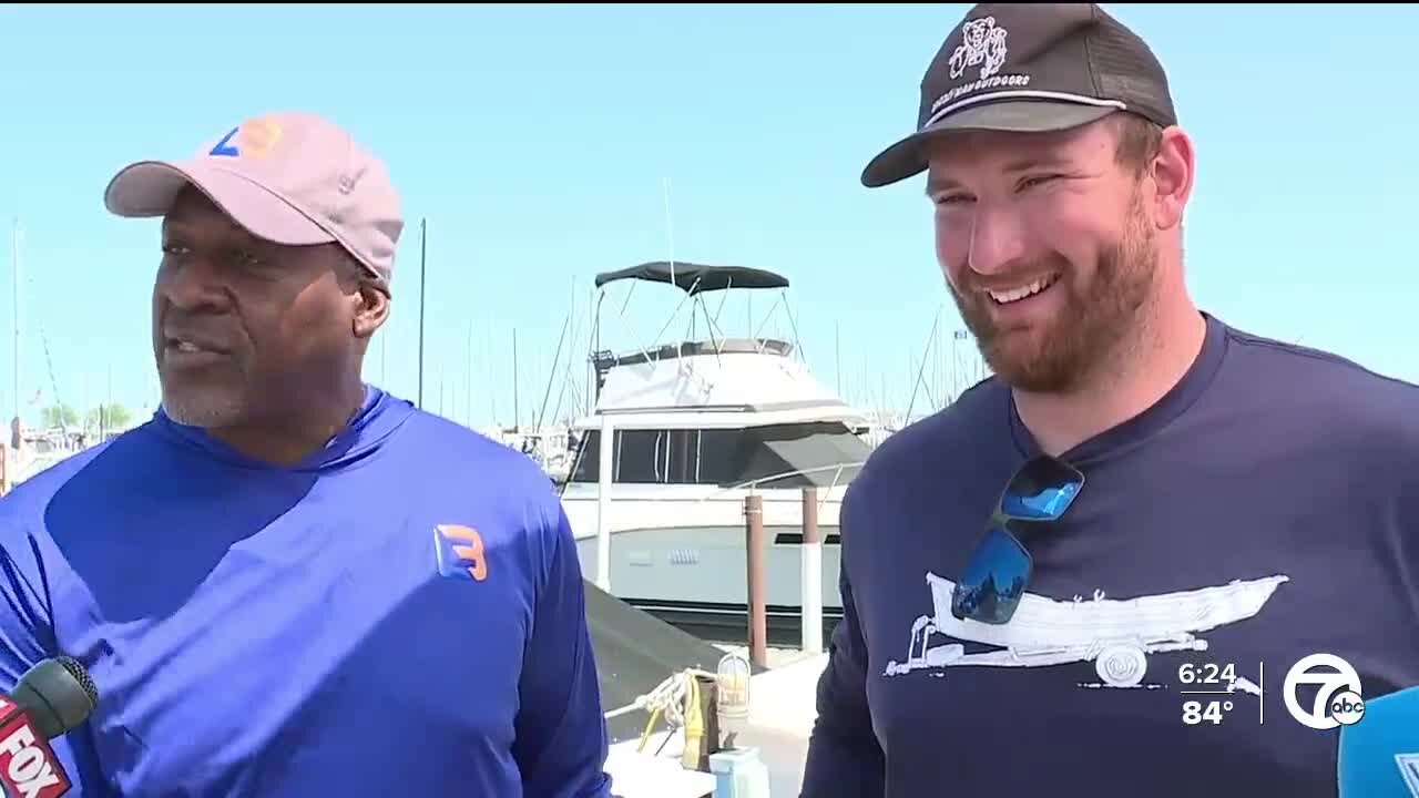 Frank Ragnow and Lomas Brown fish for charity, talk Lions o-line strength heading into 2023