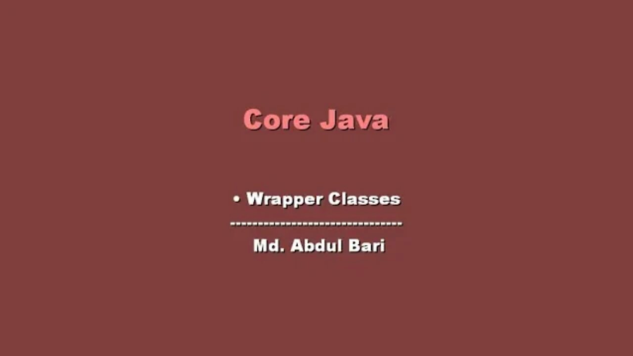Core Java Bangla TutorialWrapper Class Class 23