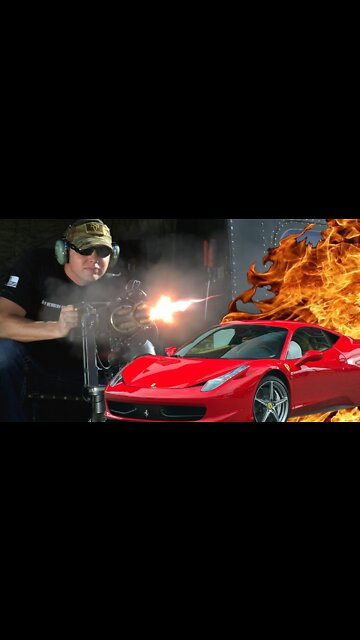 Helicopter Minigun vs Car #shorts