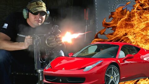 Helicopter Minigun vs Car #shorts