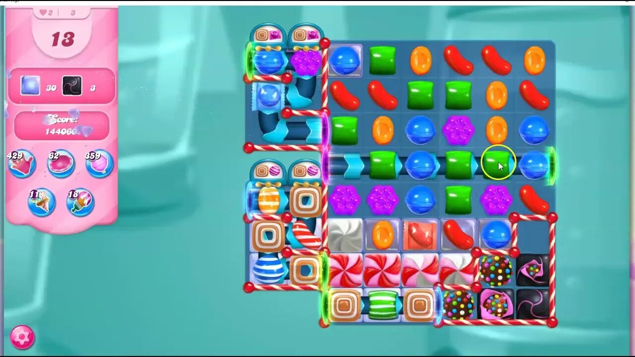 Candy Crush Milestone Challenge for Level 4000, with a solve for the center dot level.
