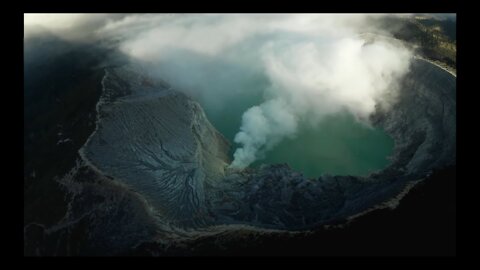 Drone Footage Of A Volcanic Crater