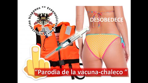Parodia. Las vacunas covid y los chalecos salvavidas