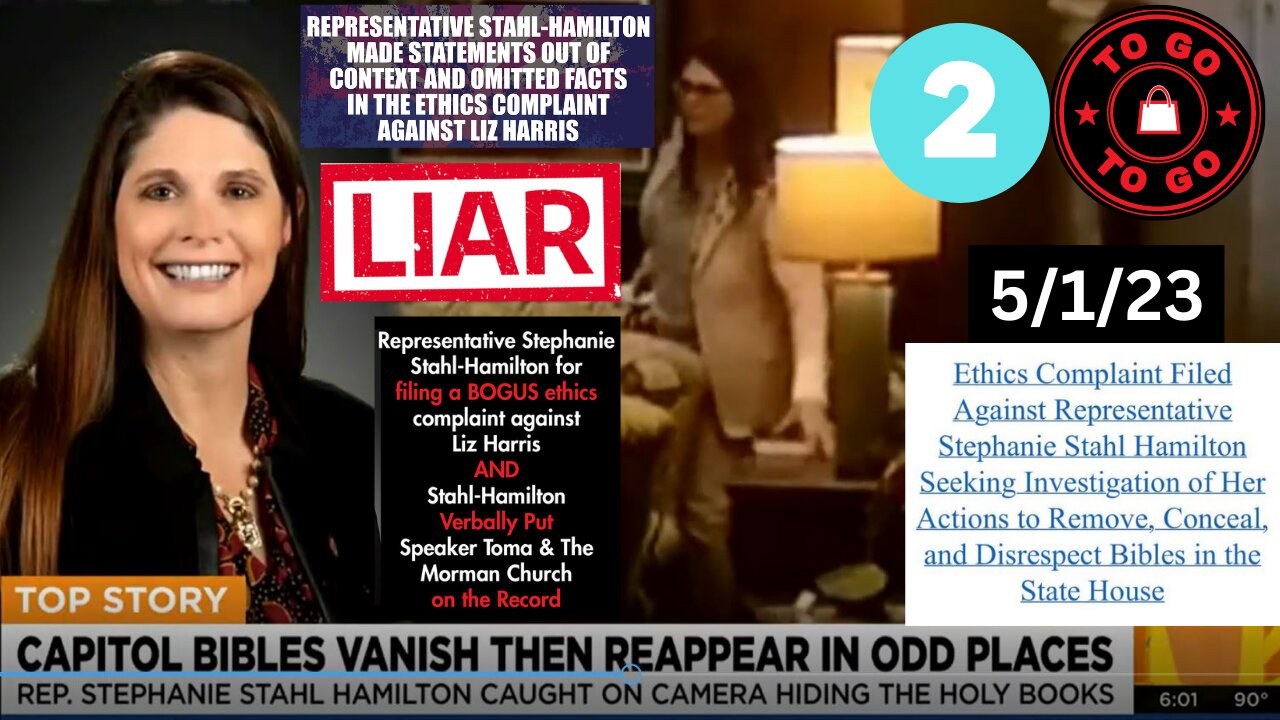 #72 ARIZONA CORRUPTION EXPOSED: Democrat Minister Rep. Stahl Hamilton Committed At Least 3 Ethics Violations - Bible Stealing, Lying To The House Members & Impugning Speaker Ben Toma - 1 Complaint Filed & 2 To Go - DEMAND THE LEGISLATURDS FILE NOW