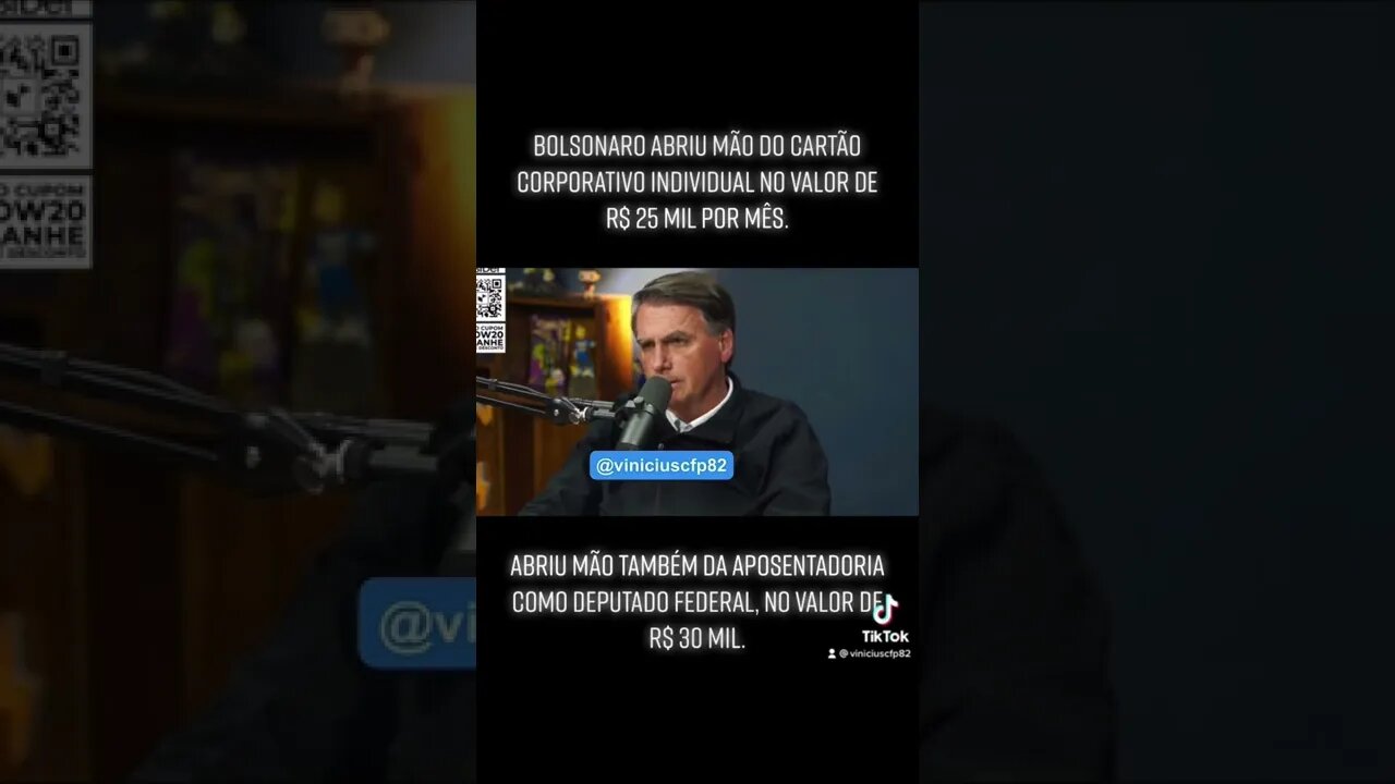 Bolsonaro abriu mão de aposentadoria e do cartão corporativo