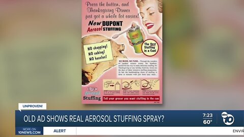 Fact or Fiction: Old ad shows real aerosol turkey stuffing spray