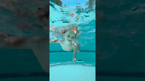 Baby learn swimming before walking🤔