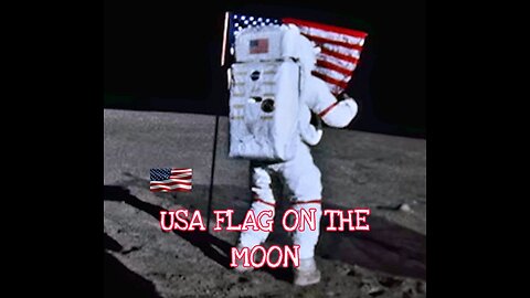 Som ET -45- Moon Apollo 14 USA Flag on the Moon