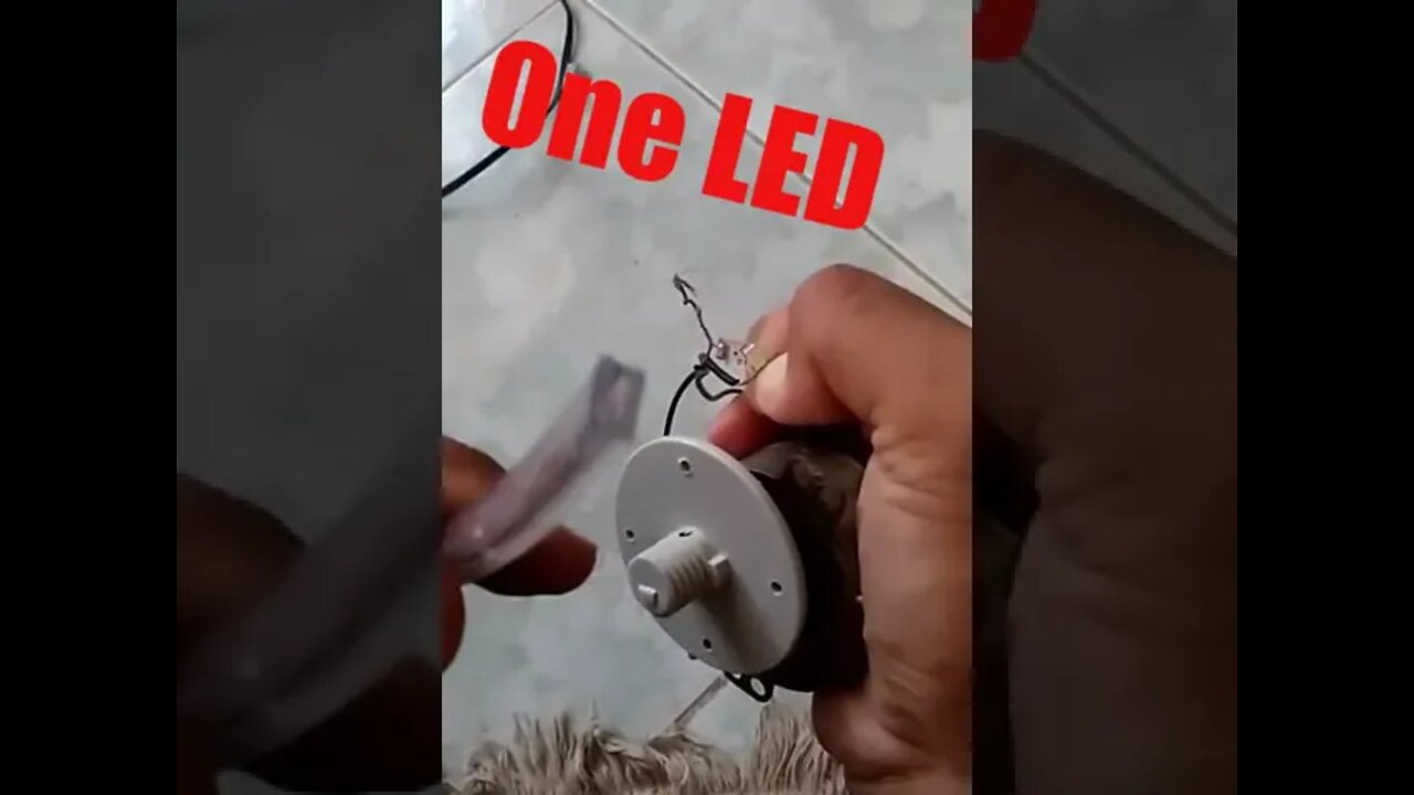 Take One LED from LED Light and Connect to This Motor