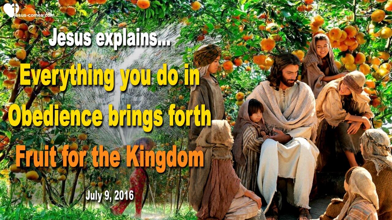 July 9, 2016 ❤️ Jesus explains... Everything you do in Obedience brings forth Fruit for the Kingdom