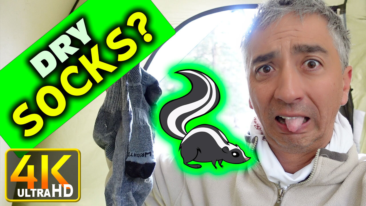 How to Dry Socks While Camping Backpacking Overnight (4k UHD)