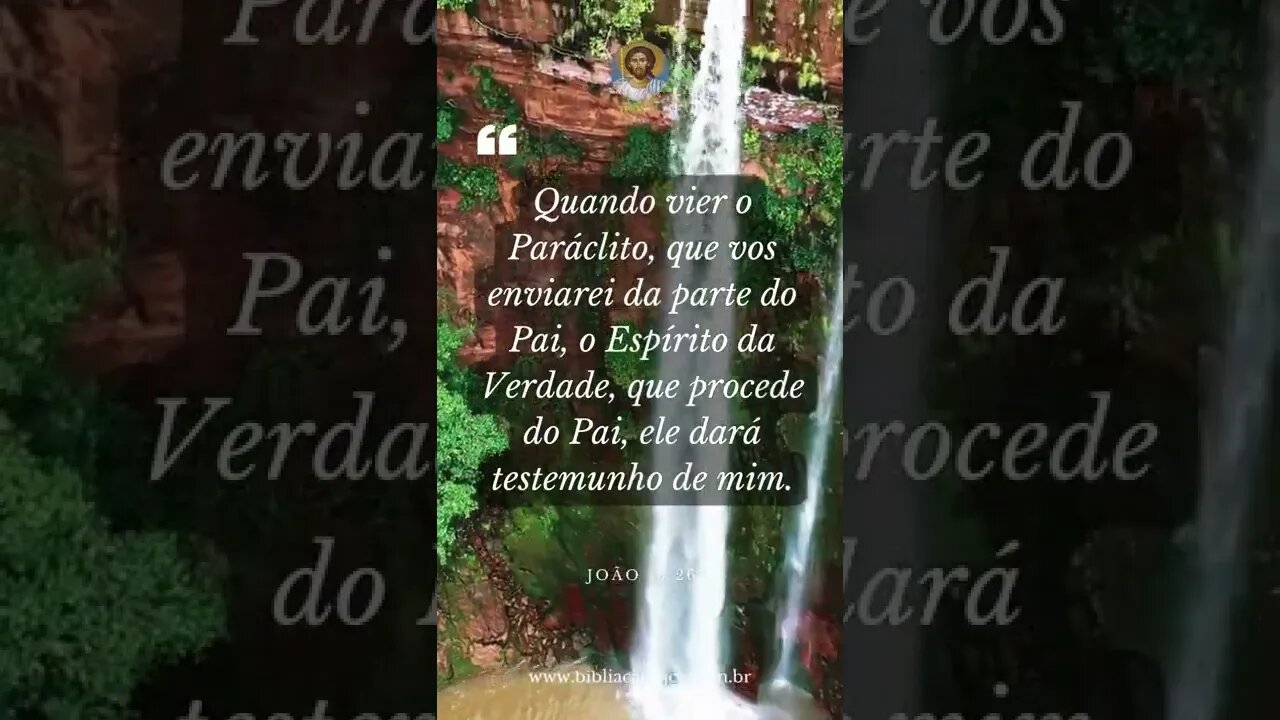 João 15,26 - Quando vier o Paráclito, que vos enviarei da parte do Pai, o Espírito da Verdade,...