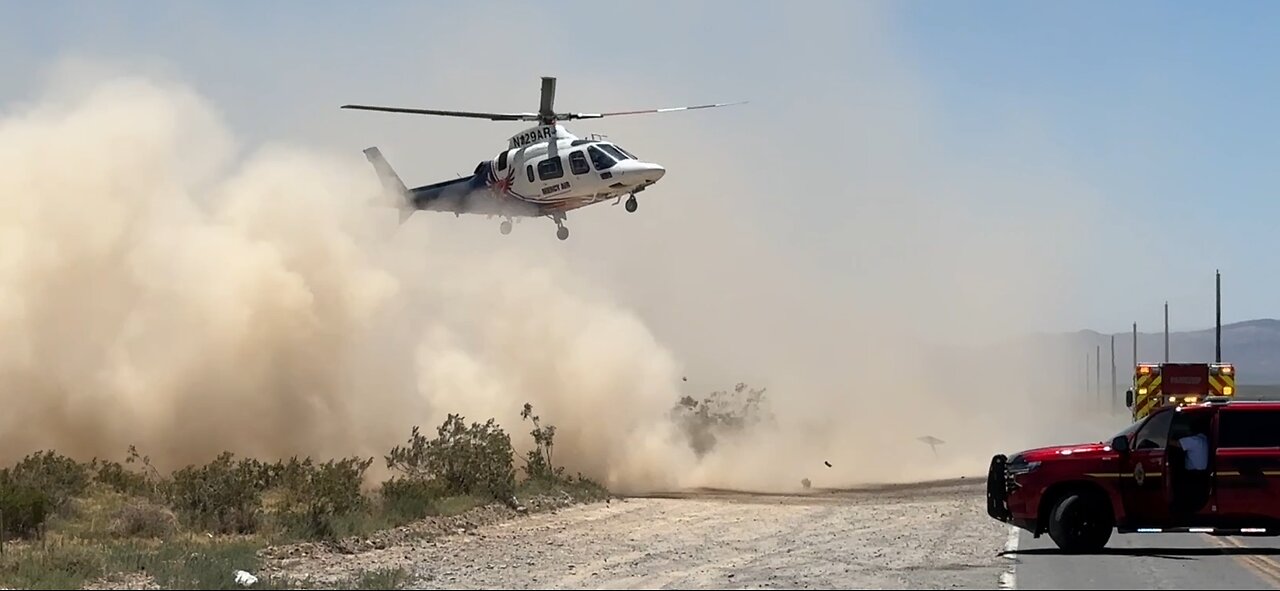 Epic Helicopter Landing on Tecopa Road in Southern Nevada - Must Watch!