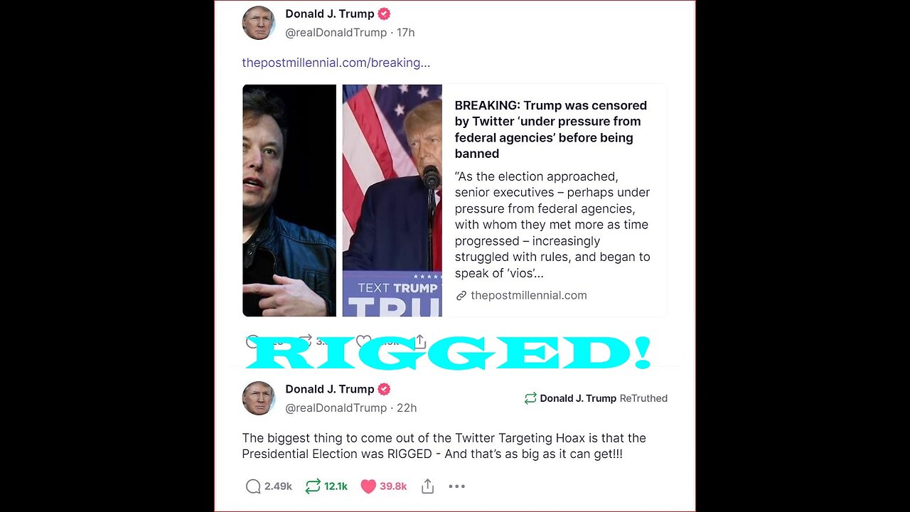 "The Presidential Election was RIGGED - And that’s as big as it can get!!!"