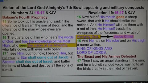 Vision of the Lord God Almighty's 7th Bowl appearing and military conquests