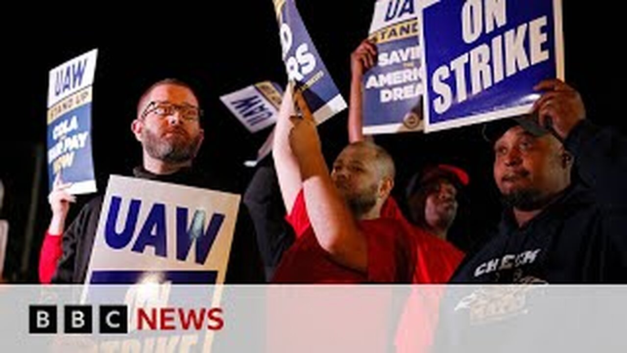 US car worker strikes: 10,000 people walk out at General Motors, Ford and Stellantis