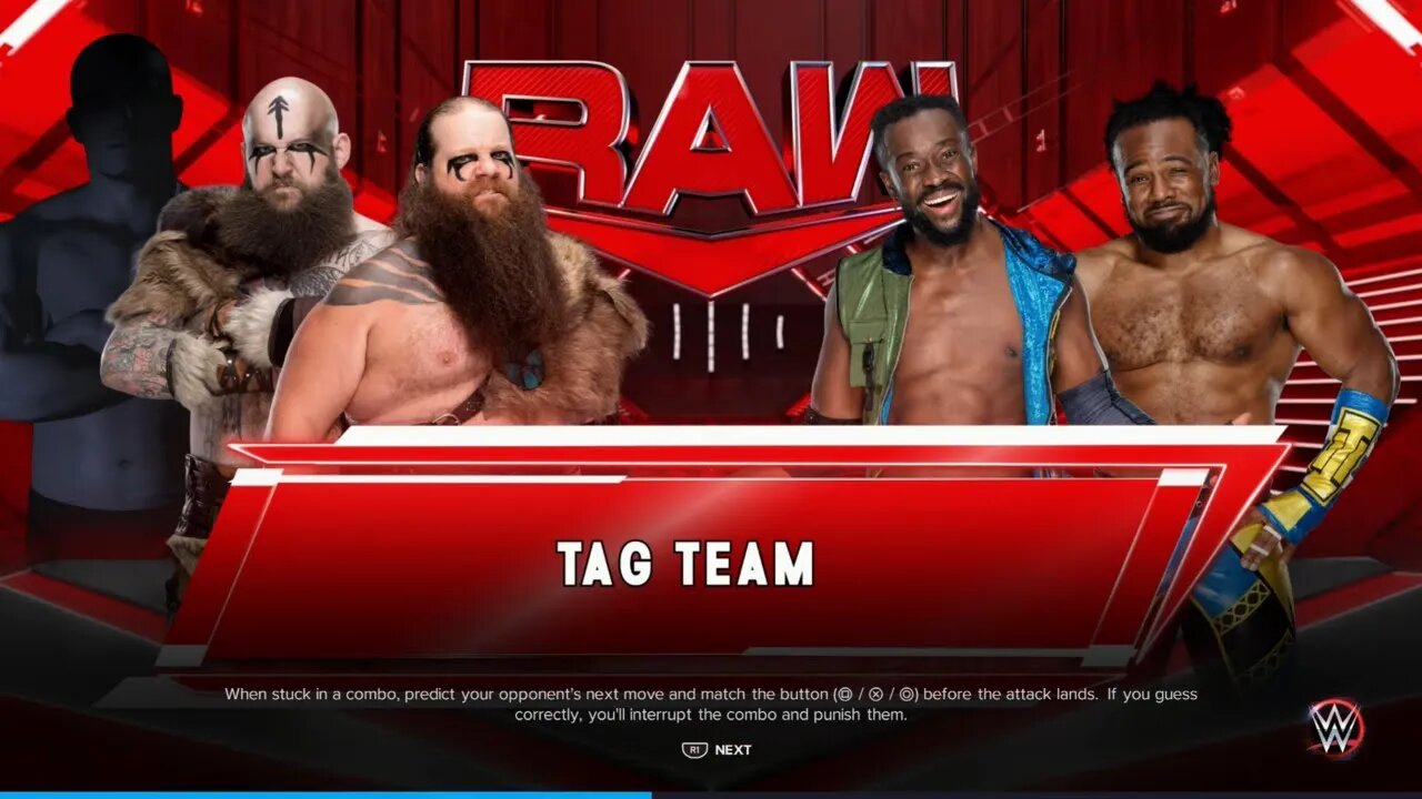 WWE Monday Night Raw The Viking Raiders w/ Valhalla vs The New Day