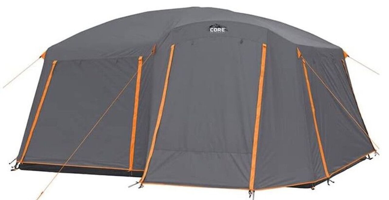 CORE Large Multi Room Tent for Family with Full Rainfly 10 Person