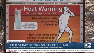 Hiking trail closures and heat not discouraging hikers