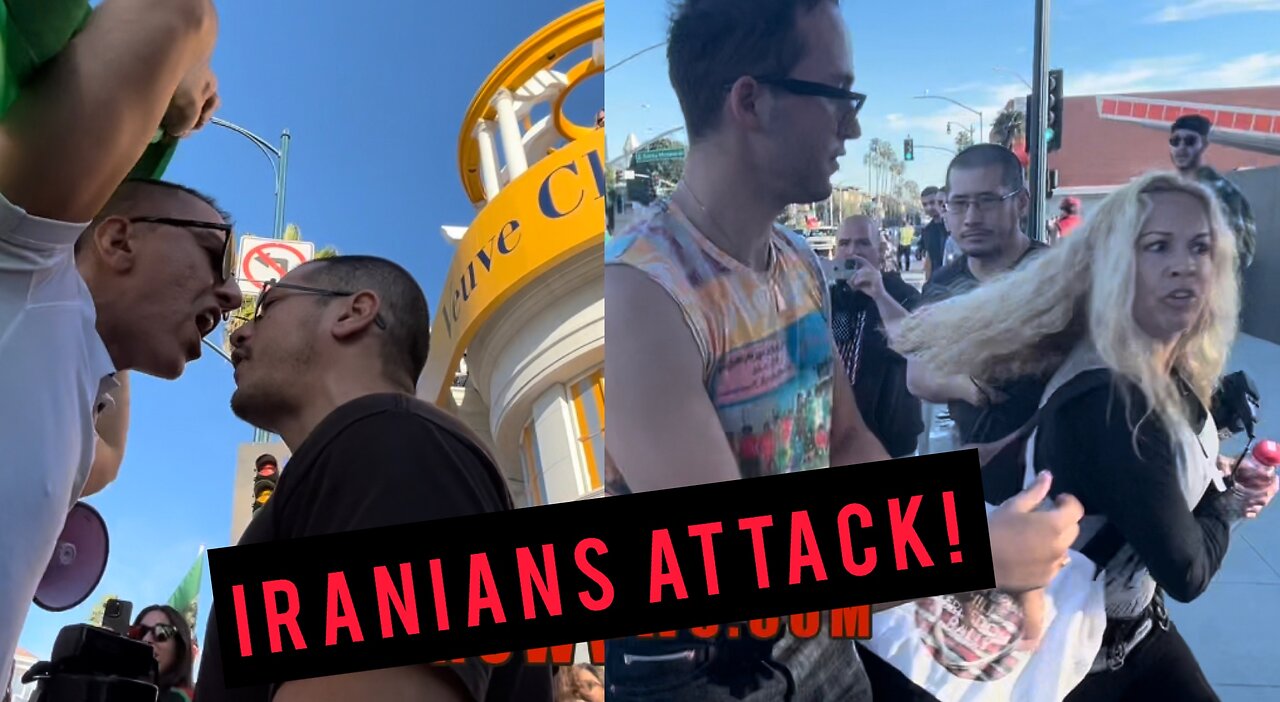 Iranian Protest Turns Violent - Iranians Assault Woman